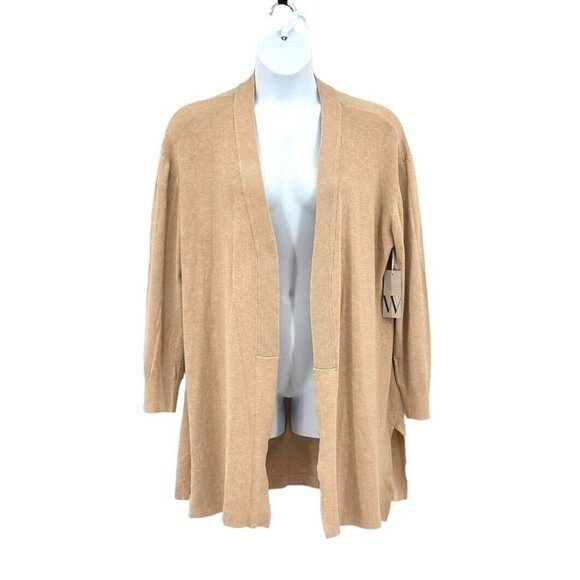 Worthington Petite Womens Long Sleeve Open Front Cardigan Size PXXL Tan NEW - Picture 5 of 12
